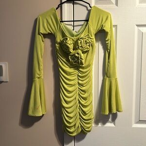 Lime green dress comes above knee